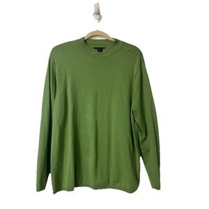 August Silk Plus sz 3X‎ Mock Green neck long sleeve Silk lightweight sweater